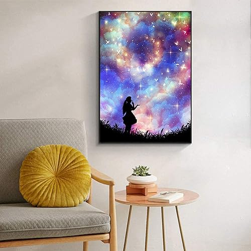 DIAMOND CRAFTZ 5D Diamond Painting Kit, 12x16inch Diamond Painting Kit for Adults & Kids, Very Suitable for Home Leisure and Wall Decoration, Gift for Kids and Adults (Galaxy Girl) - Image 2
