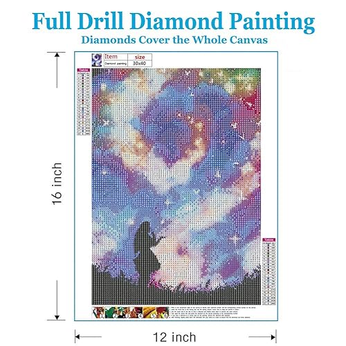 DIAMOND CRAFTZ 5D Diamond Painting Kit, 12x16inch Diamond Painting Kit for Adults & Kids, Very Suitable for Home Leisure and Wall Decoration, Gift for Kids and Adults (Galaxy Girl) - Image 3