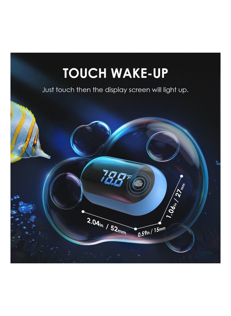 KASTWAVE LED Fish Tank Thermometer, Digital Aquarium Thermometer with Touch Screen, Range of 32-211℉, Accuracy & Energy-Saving Stick-on Wireless Thermometer for Glass Containers, Turtle Tank, Aquariums - Image 3