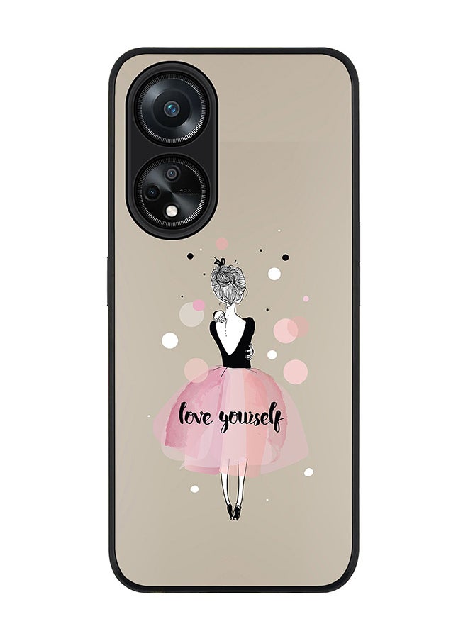 Stylizedd Rugged Black edge case for Oppo A98 5G, Slim fit Soft Case Flexible Rubber Edges Anti Drop TPU Gel Thin Cover- Love Yourself  - Image 1