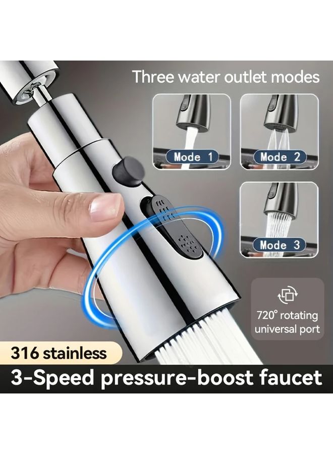 Black Heavy Duty Kitchen Faucet 3 Water Modes Splash Proof Swing Spout - Image 1