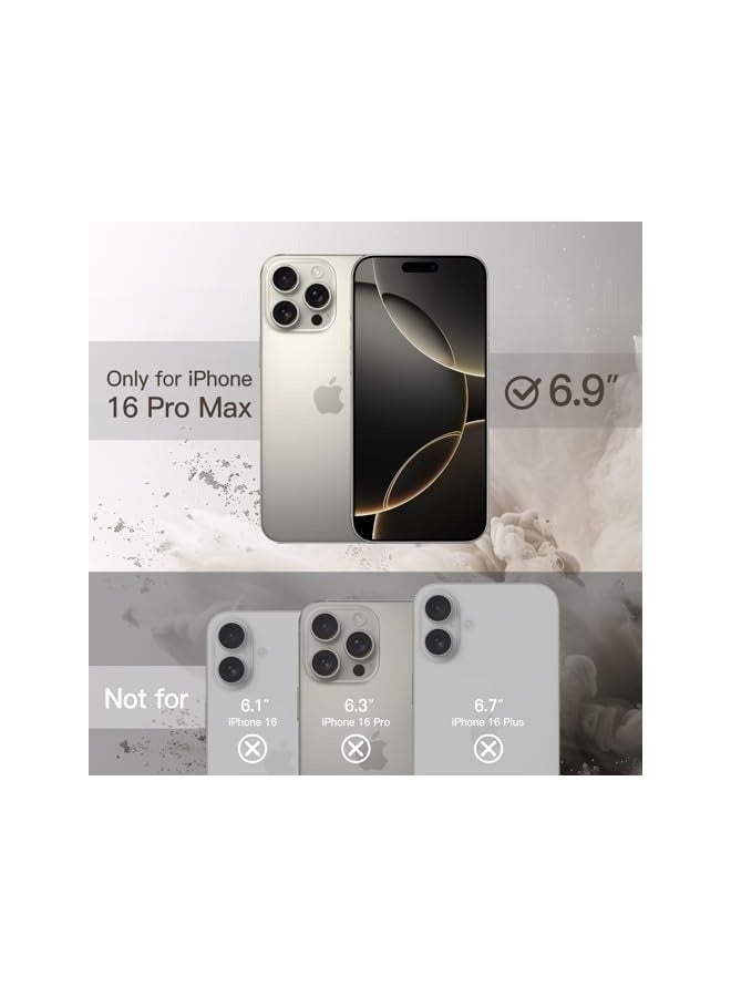 جي تيك حافظة مغناطيسية لهاتف iPhone 16 Pro Max مقاس 6.9 بوصة متوافقة مع MagSafe، غطاء ممتص للصدمات للهاتف، إطار TPU بلون صلب غير لامع، ظهر شفاف مضاد للخدش (تيتانيوم طبيعي) - Image 2