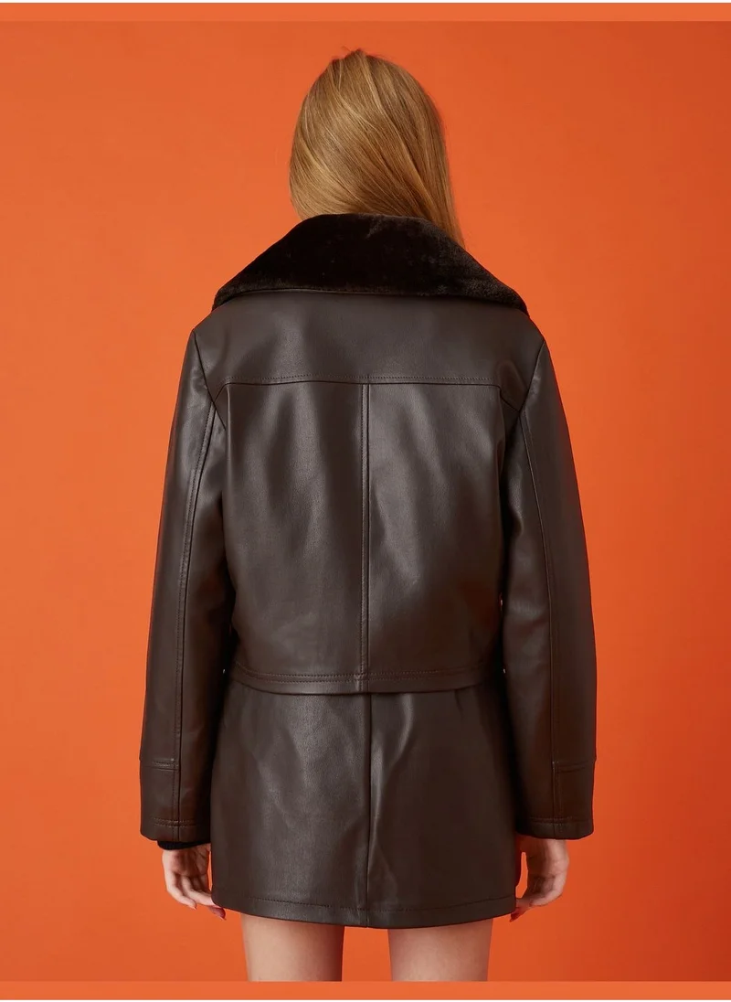 KOTON Biker Jacket Leather Looking