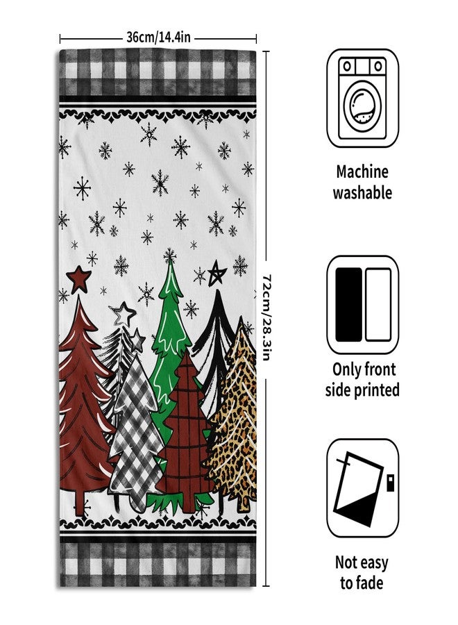 Giwawa Christmas Hand Towels Set of 2-28x14 Inch White Black Buffalo Plaids Xmas Tree Winter Holiday Face Towel Ultra Soft Absorbent Dish Cloth Towels for Kitchen Bathroom Decor Gifts - Image 2