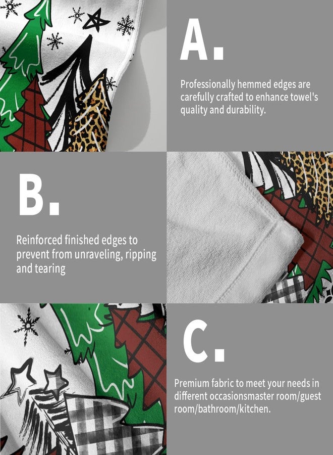 Giwawa Christmas Hand Towels Set of 2-28x14 Inch White Black Buffalo Plaids Xmas Tree Winter Holiday Face Towel Ultra Soft Absorbent Dish Cloth Towels for Kitchen Bathroom Decor Gifts - Image 5