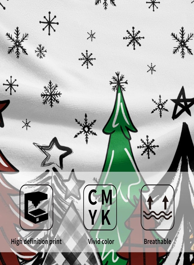 Giwawa Christmas Hand Towels Set of 2-28x14 Inch White Black Buffalo Plaids Xmas Tree Winter Holiday Face Towel Ultra Soft Absorbent Dish Cloth Towels for Kitchen Bathroom Decor Gifts - Image 3
