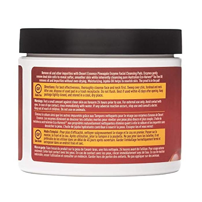 Desert Essence, Pineapple Enzyme Cleansing Pads, 50 Pads - Vegan, Gluten Free - Facial Cleansing, Exfoliating Enzymes for radiant clear complexion - Image 4