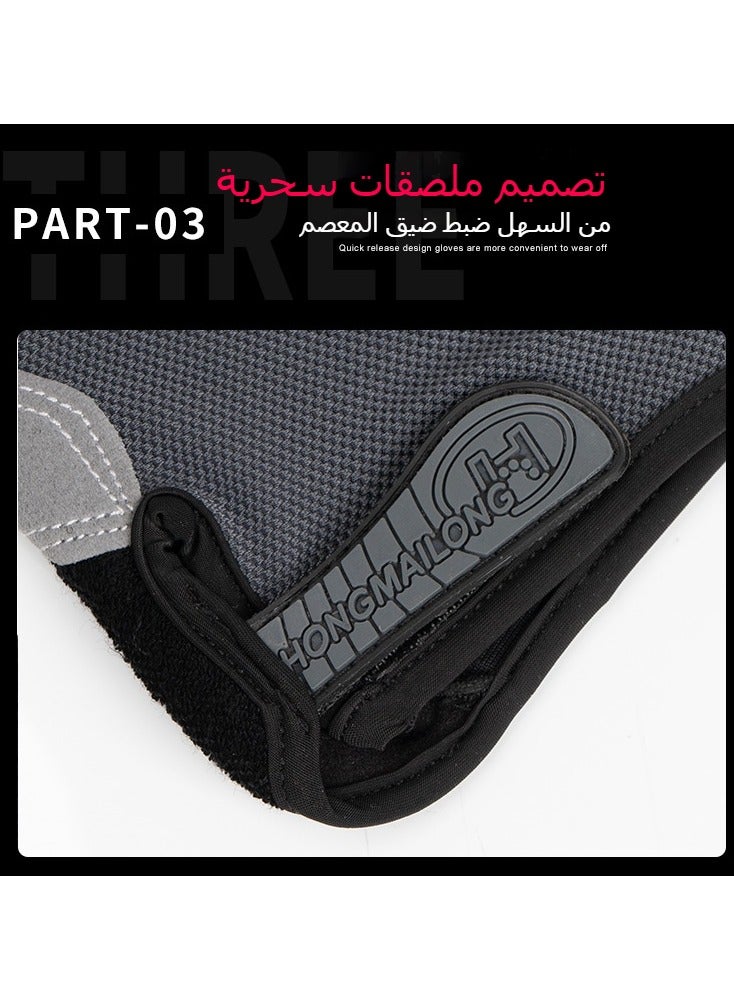 ميكانيك زوجان من قفازات التمرين للرجال والنساء، قفازات ركوب الدراجات مع سيليكون غير قابل للانزلاق ودعم المعصم وحزام فيلكرو قابل للتعديل، مناسب لتدريب اللياقة البدنية ورفع الأثقال وركوب الدراجات باللون الوردي M أزرق XL - Image 2