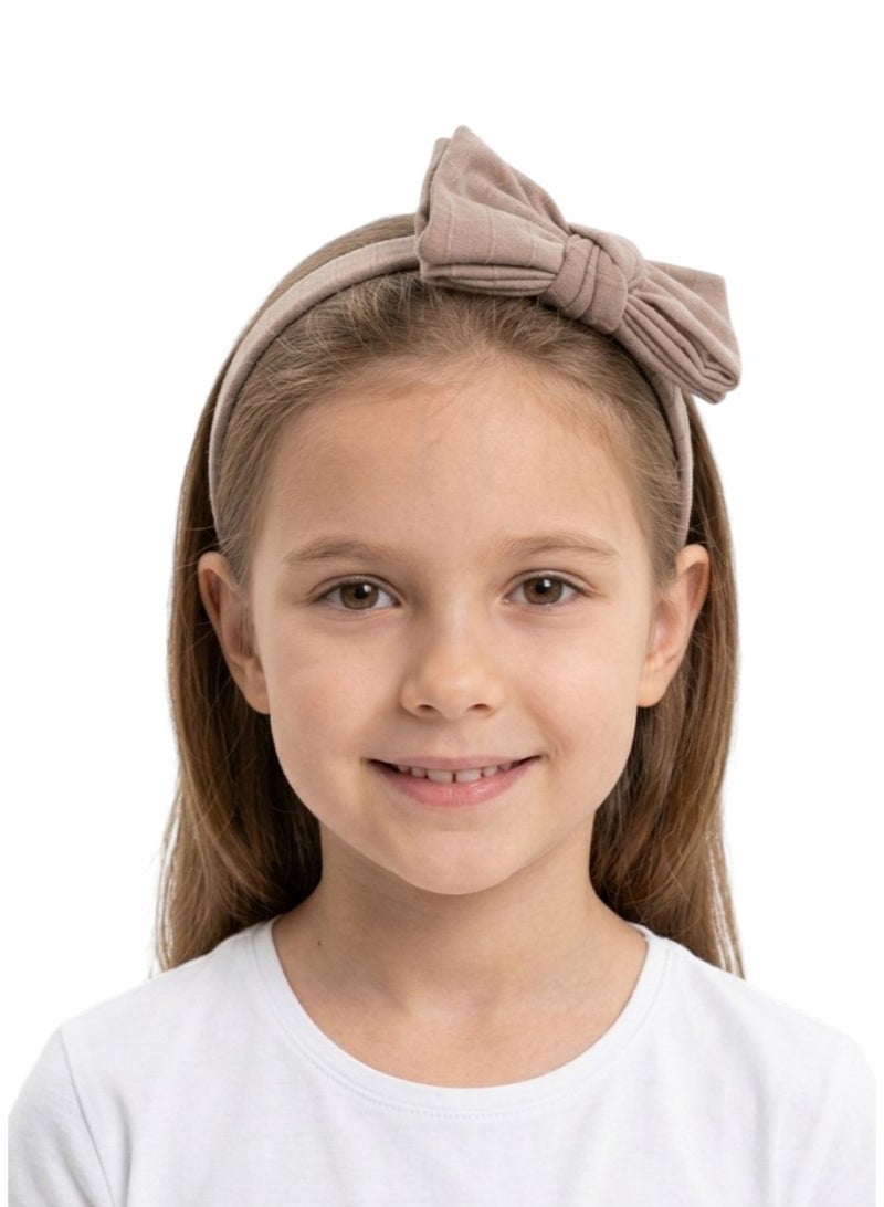 Bidani Mia Big Bow Headband - Brown - Image 1