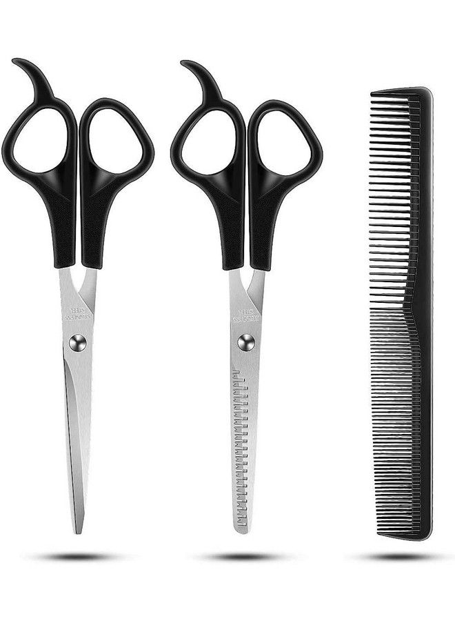 Foreign Holics Hair Cutting Scissors Set 3 Pcs Stainless Steel Hair Cutting Shears Kit Professional Barber Salon Home Shears Kit For Men Women Pet - Image 2