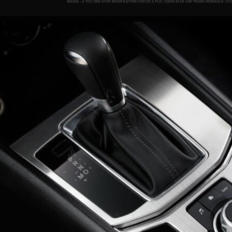 Beautost Fit for Mazda 2017 2018 2019 2020 2021 2022 2023 2024 2025 CX5 CX5 Interior Gear Shift Knob Console Media Panel Cover Trim Stainless Steel Silver Gear Panel - Image 2