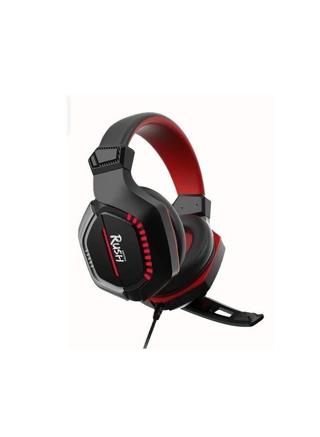 RUSH headphone for pc and ps4/ps5 in perfect design 9650 red color - Image 1