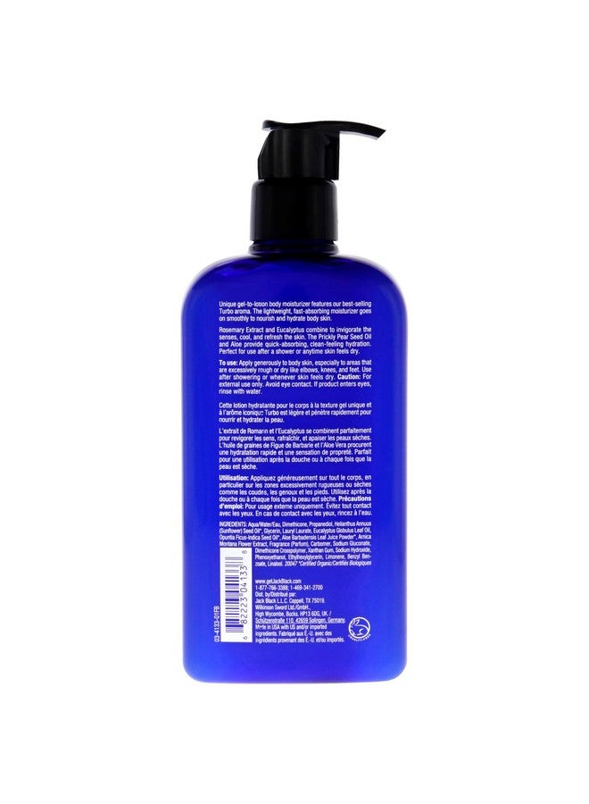 Jack Black Turbo Body Lotion Energizing Gel Moisturizer, 16 Fl Oz