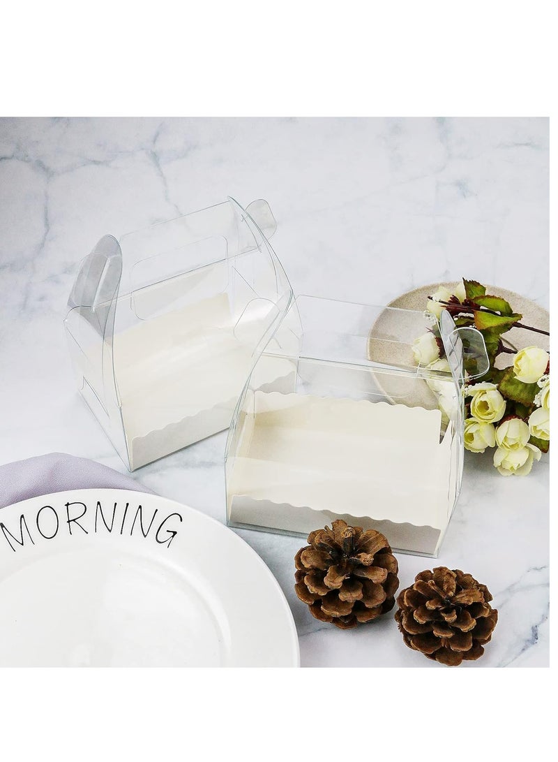 Excefore Single Cupcake Boxes, 20PCS Cupcake Boxes Individual, Clear Mini Cake Boxes for 2 or 3 Inch Cakes, Boxes for Cake Slice, Cupcakes, Muffins, Suitable for Home Baking, Party, Wedding, Cake Shop - Image 4