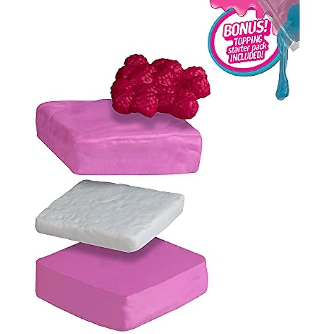 Orb Factory ORB 35765 Slimi Cafe Squishie Raspberry Square Cake Starter Pack, Raspberry Red - Image 2