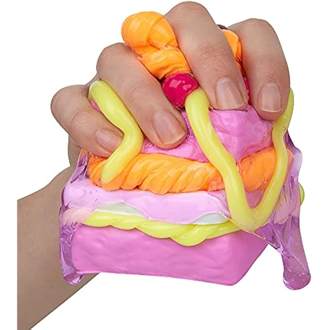 Orb Factory ORB 35765 Slimi Cafe Squishie Raspberry Square Cake Starter Pack, Raspberry Red - Image 3