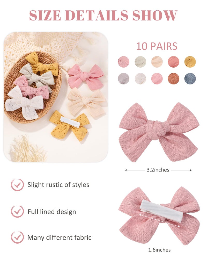 jollybows 20pcs Baby Girl Hair Bows Clips Fully Lined Barrettes Hair Accessories for Little Girls Toddler Kids Teens - Image 2