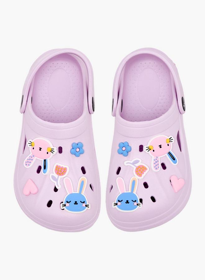 Aqua Girls Applique Detail Clogs - Image 3