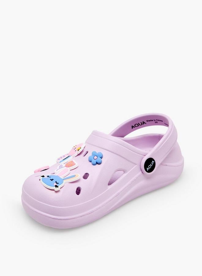 Aqua Girls Applique Detail Clogs - Image 4