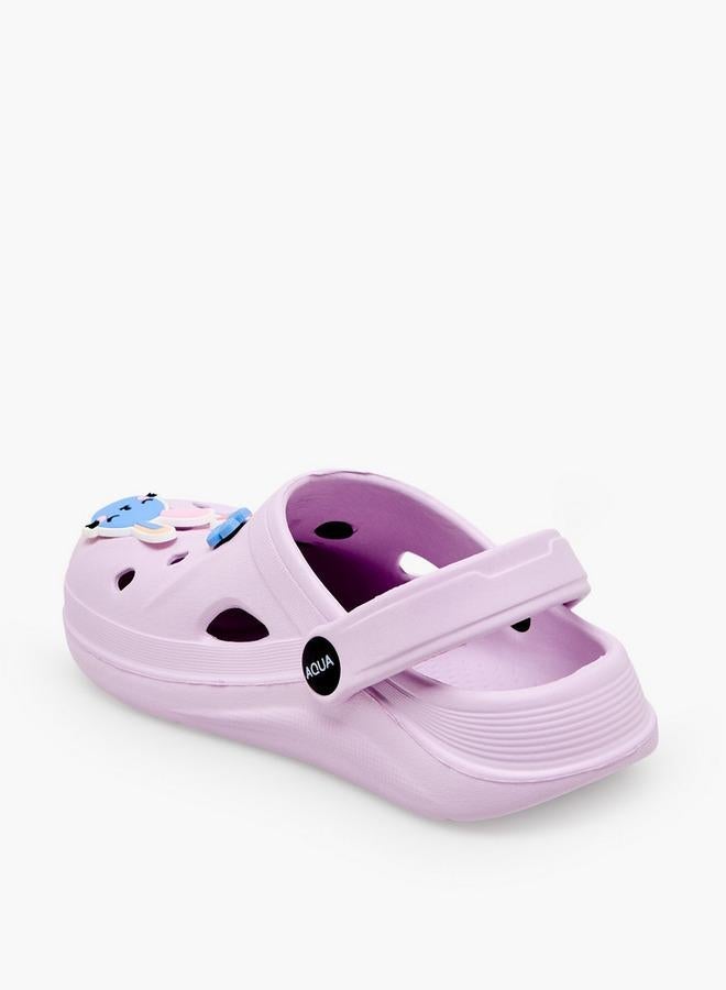 Aqua Girls Applique Detail Clogs - Image 5