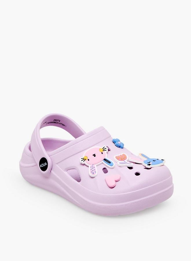 Aqua Girls Applique Detail Clogs - Image 2