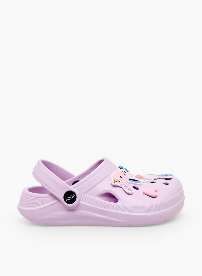 Aqua Girls Applique Detail Clogs - Image 1