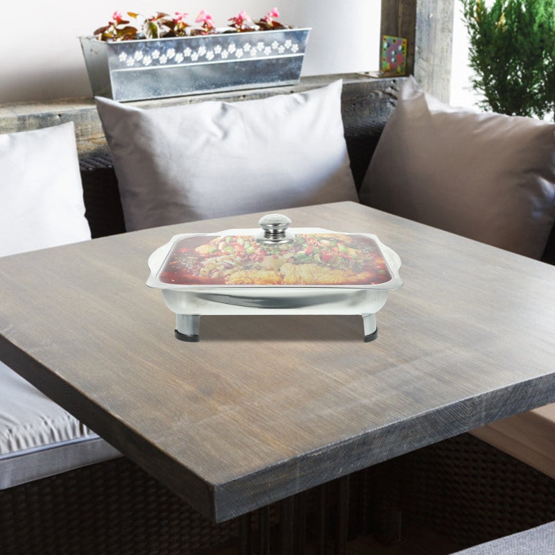 2pcs Stainless Steel Buffet Tray Foods Holder Tray Kitchen Buffet Dinner Serving Pan - Image 3