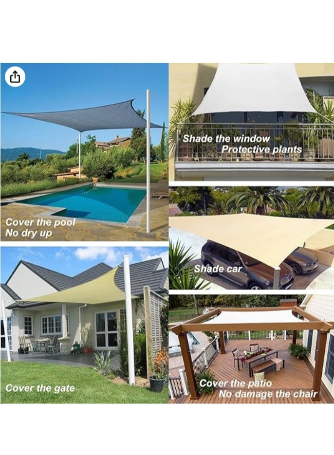 5 x 6m Sunny Guard Rectangular Waterproof Windproof UV Protection Patio Garden Outdoor Porch Sunshade, Sand, - Image 3