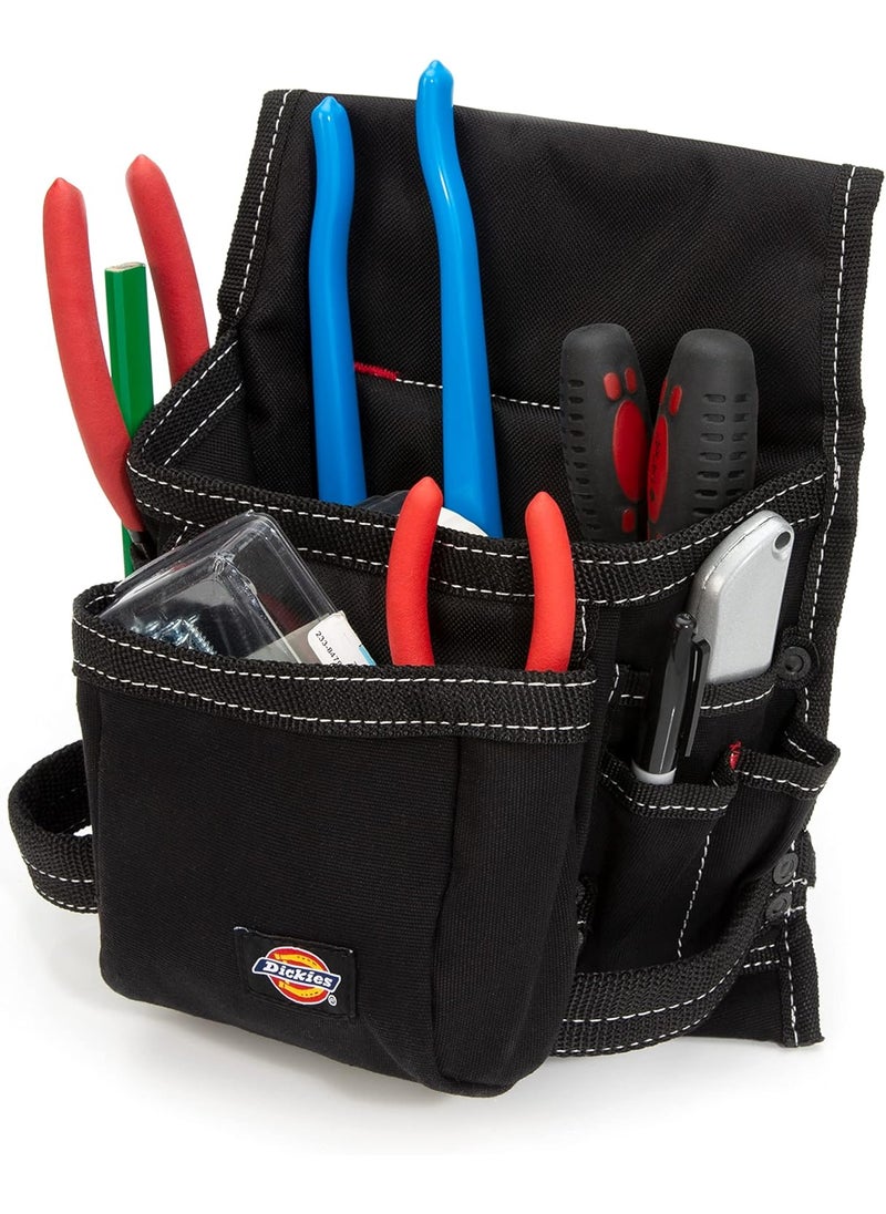 Dickies Dickies 8Pocket Canvas Tool and Utility Pouch for Work Belts Fastener Pocket Hammer Loops 2inch Belt Loop Black  - Image 2