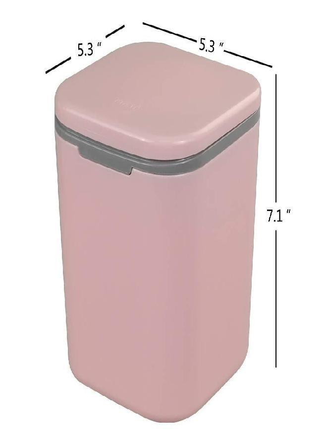 Hommp 1/2 Gallon Tiny Countertop Trash Can, Push-Button (Pink) - Image 2