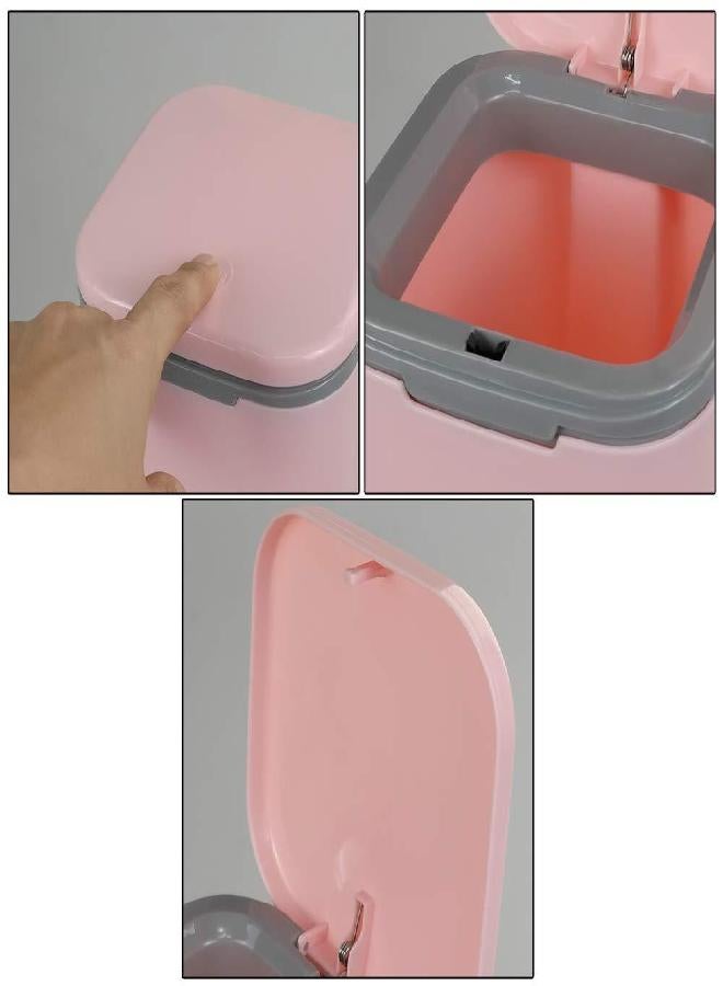 Hommp 1/2 Gallon Tiny Countertop Trash Can, Push-Button (Pink) - Image 4