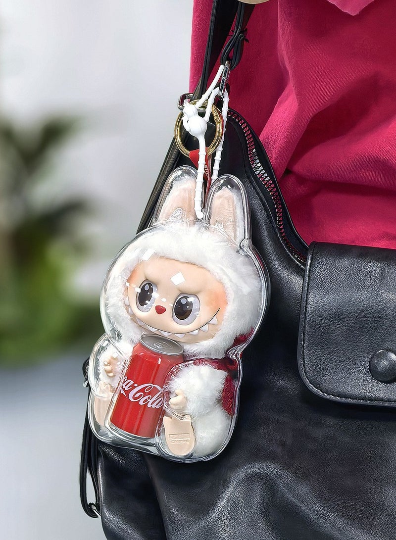 عام سلسلة مفاتيح واقية لـ "لابوبو هاف أ سيت" - حافظة PVC شفافة لدمية لابوبو، تركيب سهل، عصري ومتين، لحماية دميةك اللطيفة - Image 2