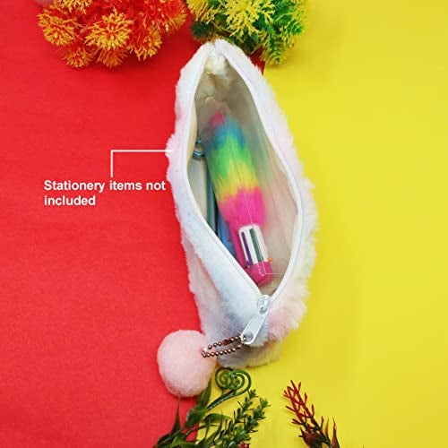 PARTEET Unicorn Soft Fur Pencil Case, Multicolor Zipper Pouch for Girls, Cute Storage Bag, Travel Pouch, Best Return Gift (Pack of 1) - Image 4