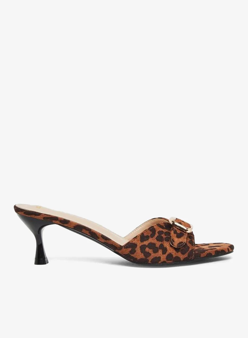 Styli Animal Print Open Toe Mules