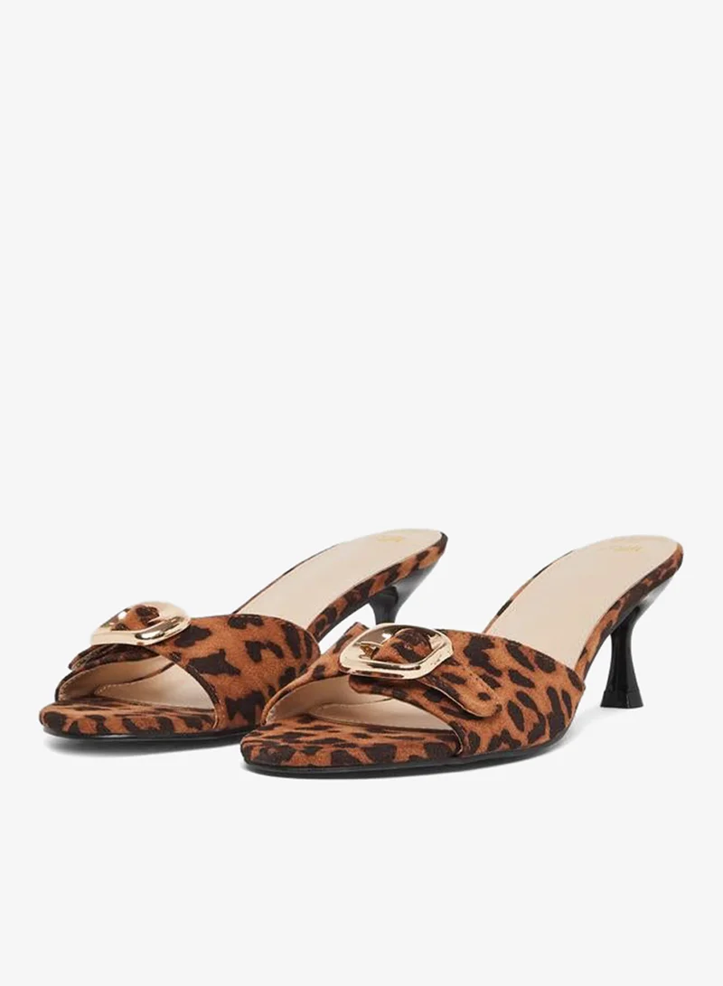 Styli Animal Print Open Toe Mules