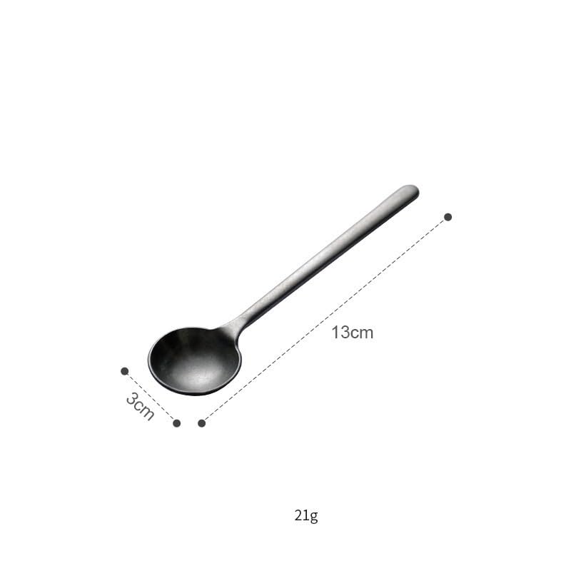 8 Pieces Silver Stainless Steel Spoon Set Handmade Retro Coffee Stirring Tableware - Image 3