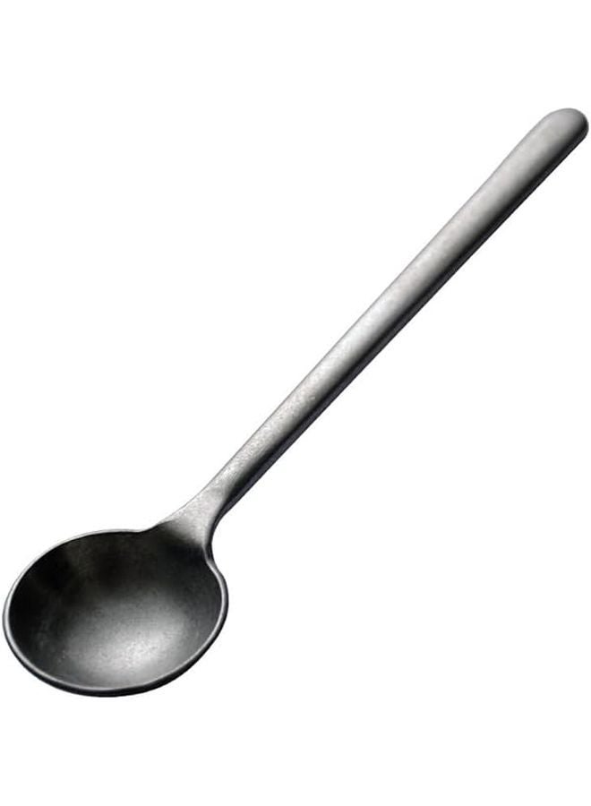 8 Pieces Silver Stainless Steel Spoon Set Handmade Retro Coffee Stirring Tableware - Image 1