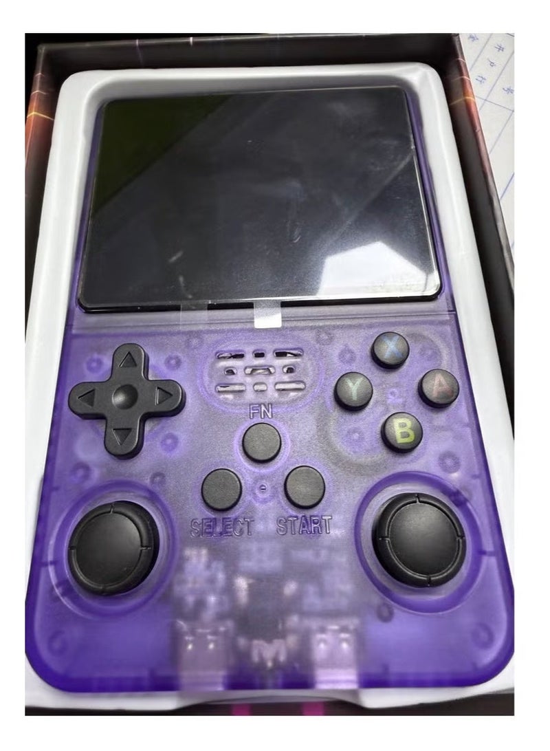 J36 Ultra Game Console 3.5 Inch Portable Retro Game Console Built-in 20000+ Games With 64GB Memory Card Video Games Console 20+ Supported Simulator Platform 3000mAh Battery IPS Screen Toys And Games For Kids And Adults Transparent Purple - Image 3