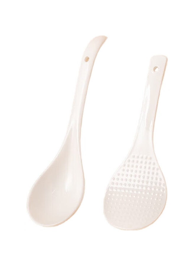 JD.com Jingzao Soup Ladle And Rice Spoon Set, Jingdezhen Ceramic Pure White Soup And Rice Spoon Set, Soup Ladle + Rice Spoon - Image 2