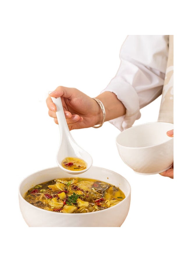 JD.com Jingzao Soup Ladle And Rice Spoon Set, Jingdezhen Ceramic Pure White Soup And Rice Spoon Set, Soup Ladle + Rice Spoon - Image 3