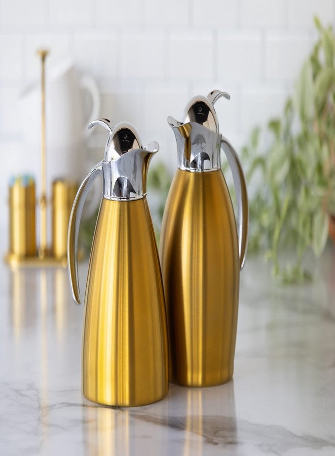 Service Ideas MAR10BSPBVG Marquette Series, Vacuum Insulated Carafe, Stainless Vacuum, 33.8 Ounce, Vintage Gold - Image 2