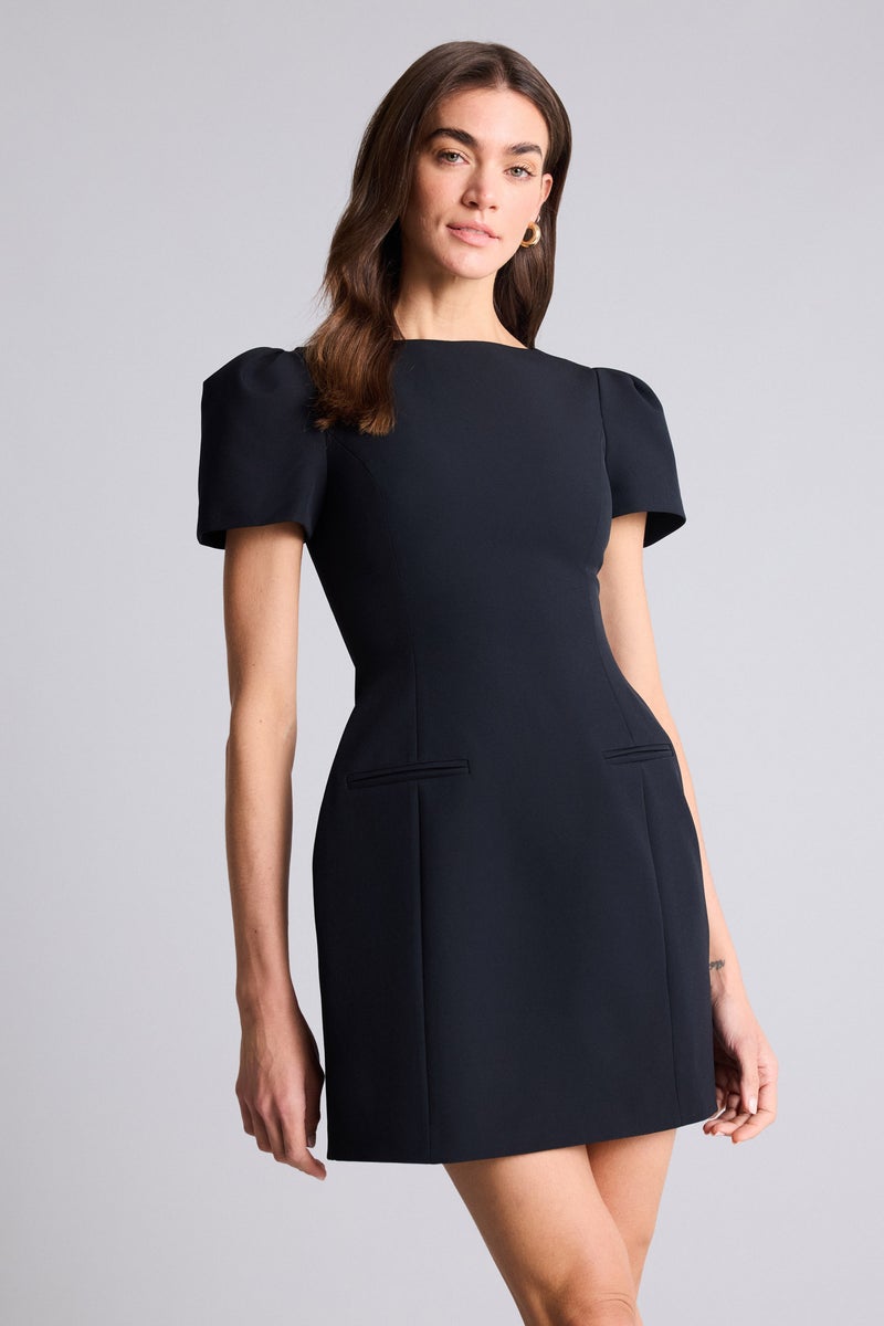 DeFacto Black Woman Boat Collar Mini Dress Casual - Image 3
