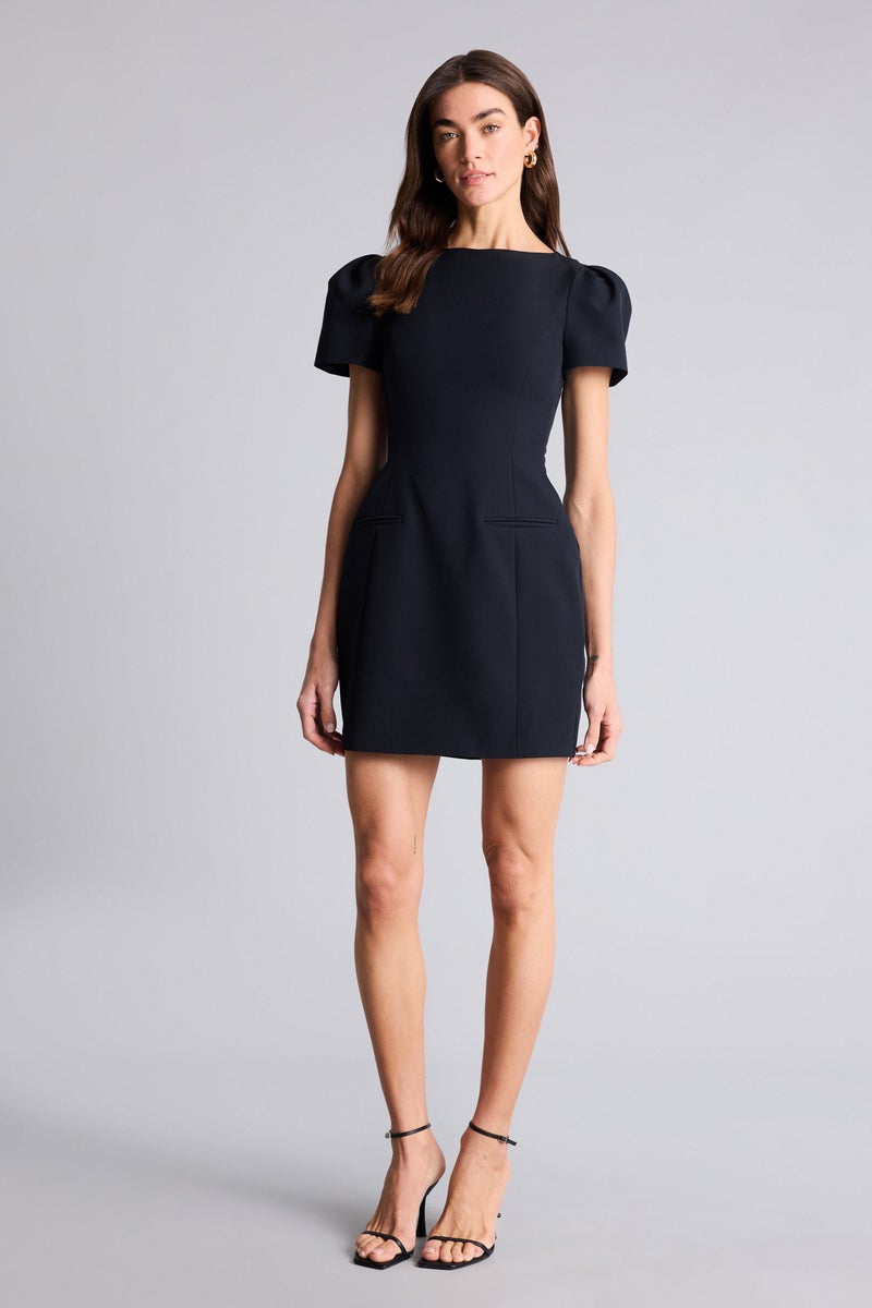 DeFacto Black Woman Boat Collar Mini Dress Casual - Image 1