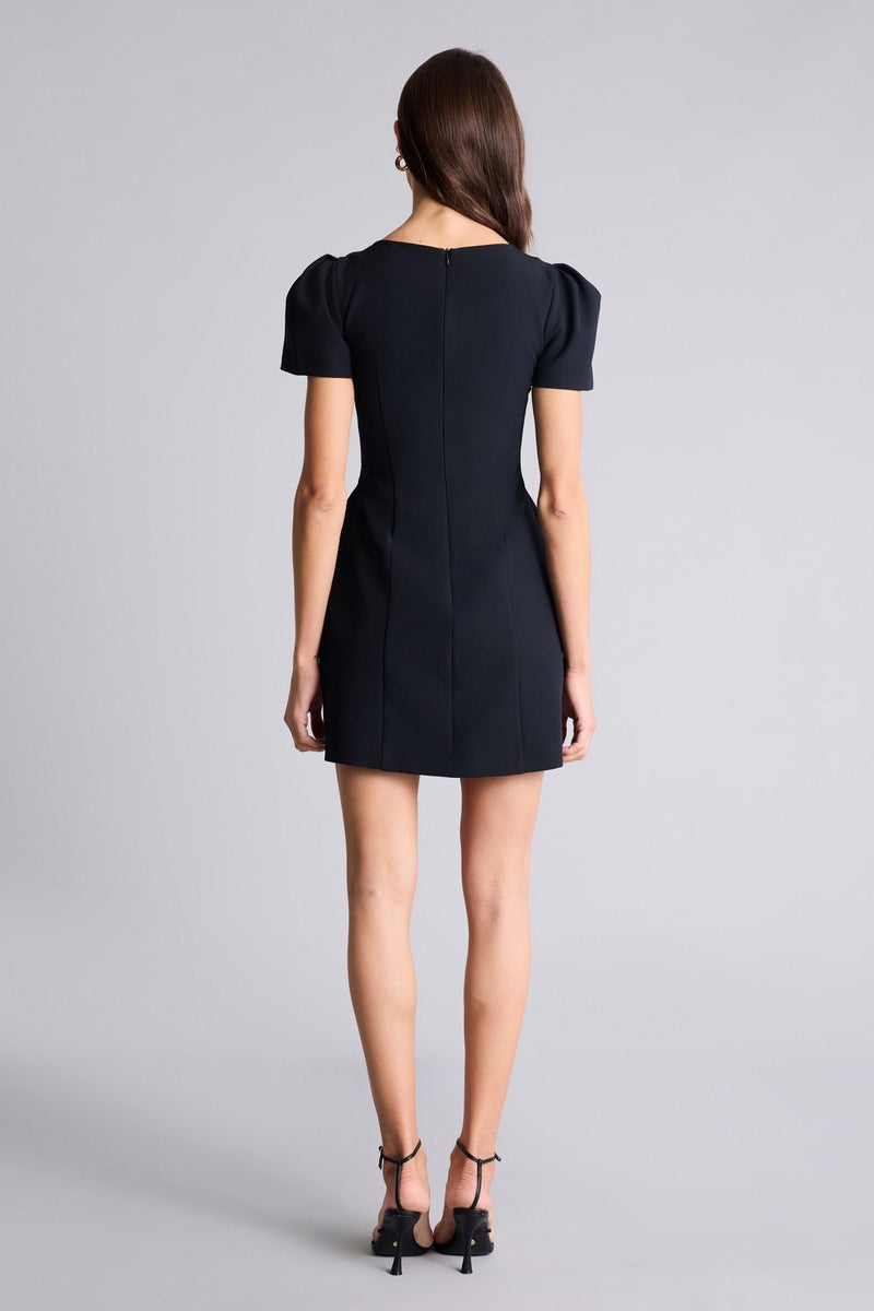 DeFacto Black Woman Boat Collar Mini Dress Casual - Image 5