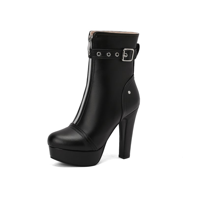 Wish Winter Fashion Super High Heel Thick Bottom 40-50 Low Tube Thick Bottom Low Boots Women - Image 1