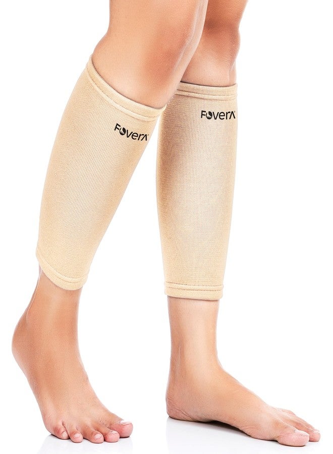 FOVERA Calf Support Compression Sleeve for Men & Women | Shin Splints, Leg and Calf Support for Varicose Veins, Pain Relief, Running, Gym, Sports (Size - M, 1 Pair) - Image 1