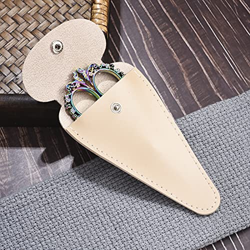 HITOPTY Embroidery Scissors, 4.5in Small Sharp Pointed Tip Vintage Detail Shears with Sheath for Craft, Sewing, Thread Cutting, Artwork, Needlework Rainbow - Image 4