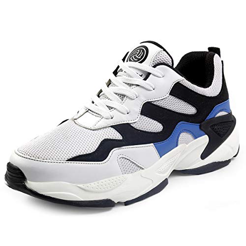 Bacca Bucci® Men's Majesty Comfortable 5 in 1 uni-Moulding Technology Professional Non Slip Running Shoes with Adaptive Smart Cushioning Shoe- White, Size UK6 - Image 1