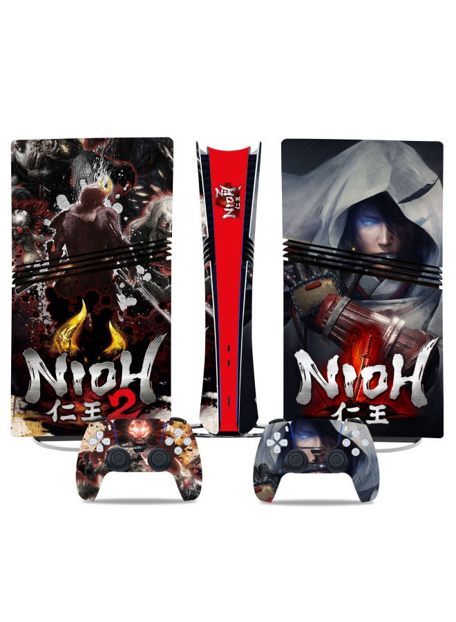 PS5 Pro Game Machine Full Body Sticker Nioh Renwang Can't Get Bubble With Air Guide Slot Handle Film Skull-Color:TN-P5PDigital-0621 - Image 3