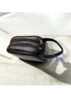 MARIO DRAFTS Travel Clutch Bag Durable Toiletry Phone Wallet Handbag for Men, Brown  - Image 4